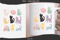Cats with flowers png design for T-shirts Product Image 3