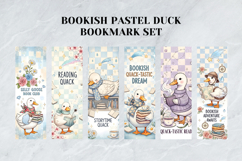 Bookish Pastel Duck Bookmark Set,Cute Reading Duck Art Product Image 3