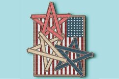 Independence Day multilayer 3D SVG/ USA/ Patriotic stars Product Image 3