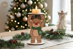 Reindeer Candle Holder Laser Cut | Glowforge | SVG Product Image 1