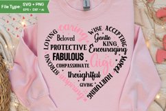 Gigi Heart Shape SVG | Mother&#039;s Day Heart SVG PNG Product Image 4
