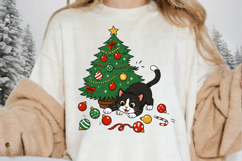 Christmas Cat PNG Clipart, Tuxedo Cat Christmas Tree Product Image 5