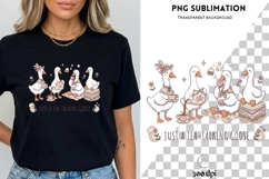 Just a Tea-Talking Goose PNG | Vintage Cottagecore Goose Product Image 3