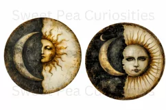 Moon, Sun, Stars, Fantasy, Ephemera, PNG, Clipart Product Image 3