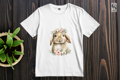Floral Crown Bunny Watercolor Clipart Sublimation PNG Product Image 2