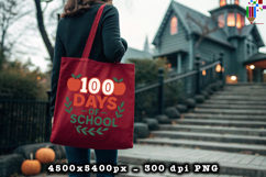 100 Days of School Apple Leaf Retro Sublimation Design Product Image 4