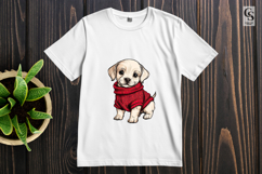 Cute Puppy Holding Red Heart Clipart Sublimation PNG Product Image 2