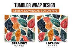 Abstract Shapes And Leaves Tumbler Wrap Sublimation Product Image 3