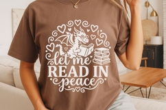 Let Me Read In Peace Svg, Book Lover Svg, Book Dragon Svg. Product Image 4
