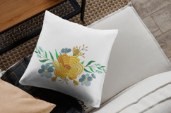 Golden &amp; Blue Wildflower Embroidery Design Product Image 3