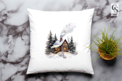 Cozy Winter Cabin Snowflake Clipart Sublimation PNG Product Image 3