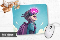 VR Adventure Awaits Cartoon Character Mouse Pad PNG Design Product Image 1