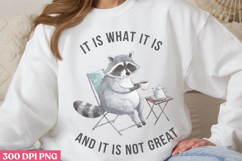 It is what it is and it PNG, Funny Raccoon Sublimation PNG Product Image 3