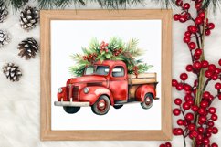 Christmas Cars Watercolor clipart, Christmas Cars Clipart Product Image 3