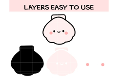 Cute Shellfish SVG Bundle | Kawaii Seashell Clipart Product Image 3