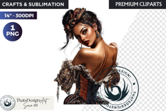 French Cancan cabaret Girl Clipart PNG, Burlesque woman Product Image 1