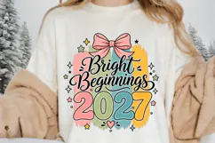 Bright Beginnings 2027 New Year Pastel PNG Sublimation Product Image 3