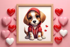 Cute Valentine Dog Clipart, Valentines Day Dog Clipart Product Image 3