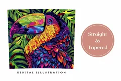 Toucan Tumbler Wrap Design, Neon Tropical Leaves Tumbler Product Image 3
