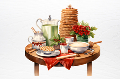 Vintage Floral Christmas Clipart PNG Product Image 3