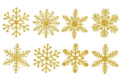 Snowflakes gold glitter. Snowflakes SVG. Snowflakes graphic Product Image 4