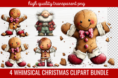 4 Whimsical Christmas Clipart | Cute Festive Holiday PNG Product Image 1