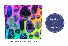 Gemstones Tumbler Design, Colorful Minerals Tumbler PNG Product Image 3