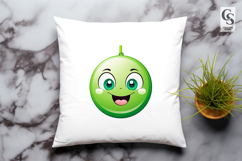 Green Smiley Face Emoji Clipart Sublimation PNG Product Image 3