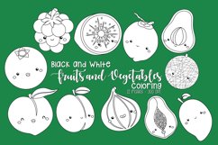 Black and White Coloring Fruits and Vegetables Product Image 1