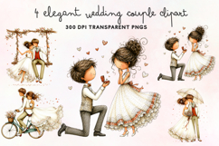 Elegant Wedding Couple Clipart PNG Product Image 1