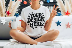 4th of july sweatshirt mockup, patriotic mockup, festive moc Product Image 3
