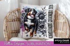 Dog Pillow Cover - Dog Mom Floral Pillow Sublimation Product Image 1