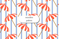 Retro Beach Umbrella Stripe Seamless Summer Pattern Art Product Image 1