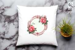 Elegant Rose Floral Frame Clipart Sublimation PNG Product Image 3