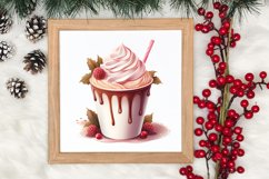 Pink Christmas Coffee Sublimation Clipart, Christmas PNG Product Image 3