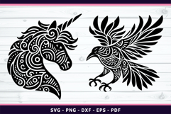 Animal Mandala SVG, Zentangle Animals Sublimation designs Product Image 3