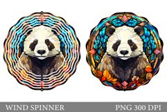 Panda Spinner Sublimation. Stained Glass Panda Wind Spinner Product Image 1