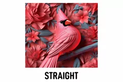3D Cardinal Bird Tumbler Sublimation Wrap | 3D Tumbler Wrap Product Image 2