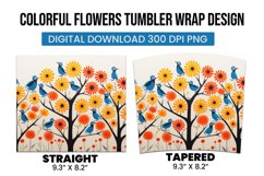 Colorful Flowers tumbler warp design Product Image 3