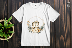 Cute Woodland Animals Floral Wreath Clipart Sublimation PNG Product Image 2