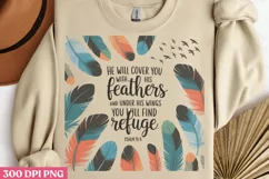 He will cover you with his PNG, Christian Sublimation PNG Product Image 3