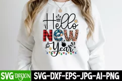 Hello New Year Sublimation PNG , Hello New Year Sublimation Product Image 1