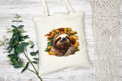 Cute Sloth Clipart, Funny Animals PNG, Sloth Illustration Product Image 3