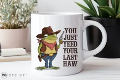 Cartoon Frog Cowboy With Gun Sublimation PNG Product Image 2