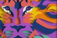 Lion 3D Layered SVG For Cardstock / Colorful Lion 3D Product Image 6