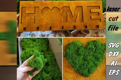 Key Holder| Family |Key Hanger|Moss | Home| Laser Cut Product Image 2