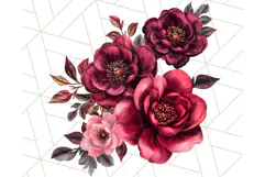 Gothic Floral PNG, Dark Aesthetic Flowers Clipart Print Product Image 3