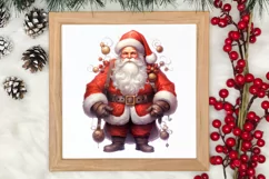 Watercolor Santa Claus Sublimation Clipart, Santa PNG Product Image 3