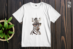 Cute Zebra Sunglasses Clipart PNG Product Image 3