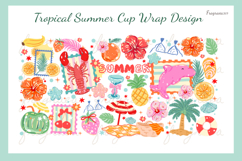 Tropical Summer glass can wrap, Beach 16oz Libbey Cup Wrap Product Image 2